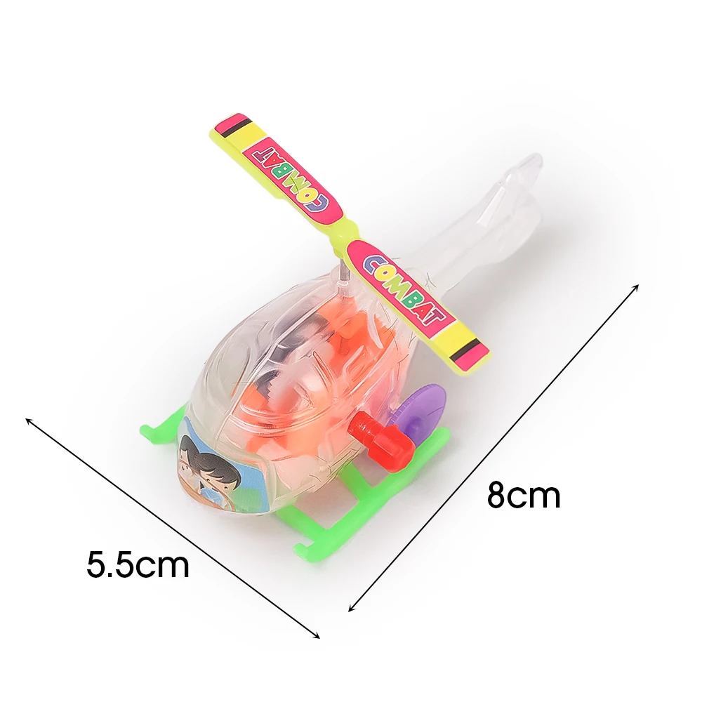 1-5pcs Wind-up Transparent Mini Plane Toys Children\'s Educational Interactive Glide with Propeller Rotating Helicopter Toy Gifts