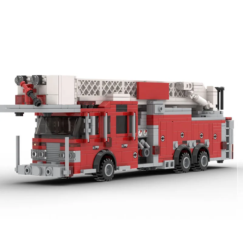

808 pieces MOC city rescue vehicle American tower ladder model DIY assembly building block toys children's birthday gift