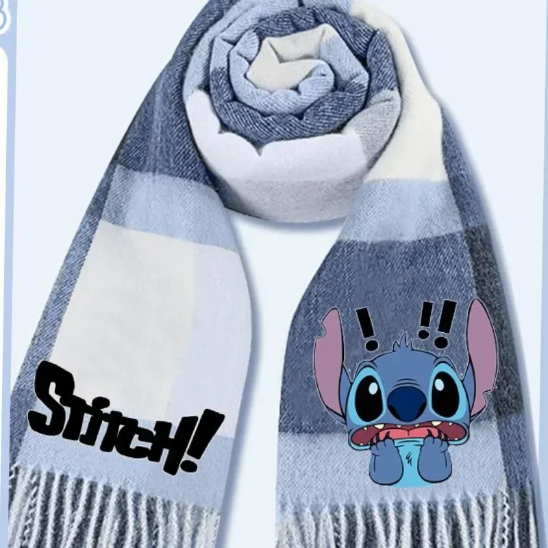 Disney Stitch New Cute Men and Women Autumn and Winter Comfortable, Soft and Fashionable Cartoon Versatile Warm Couple Scarves