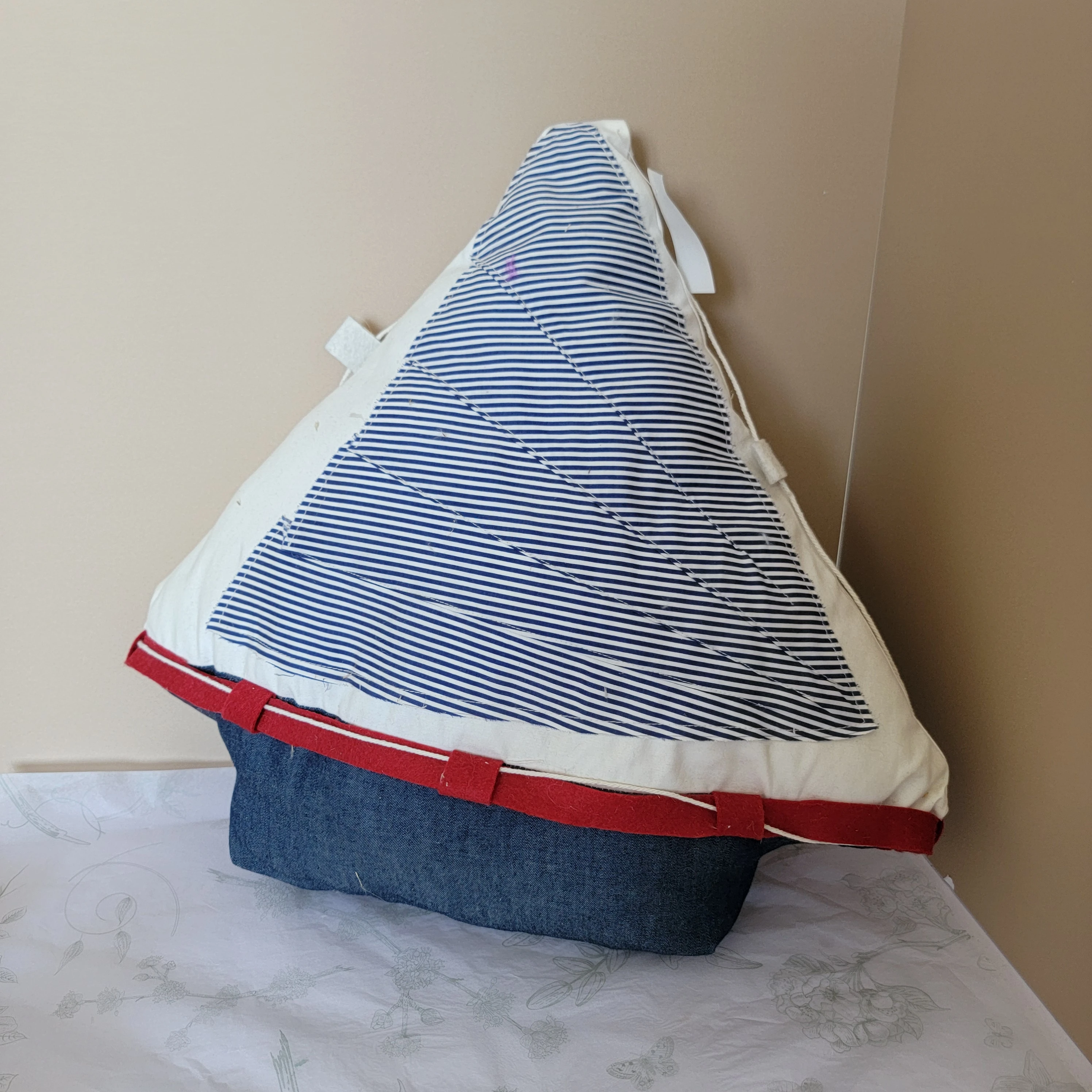 

cushion pillow Nautical Sailboat Plush Decor Handmade Fabric Boat cushion Coastal Nursery Decor