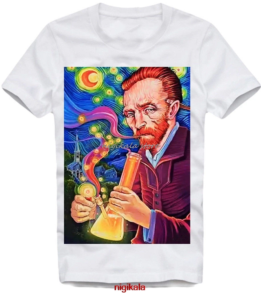 T Shirt Bong Weed Eleven Vincent Van Gogh Bonnie Clyde Paris 3230Brand Clothing Hip-Hop Top