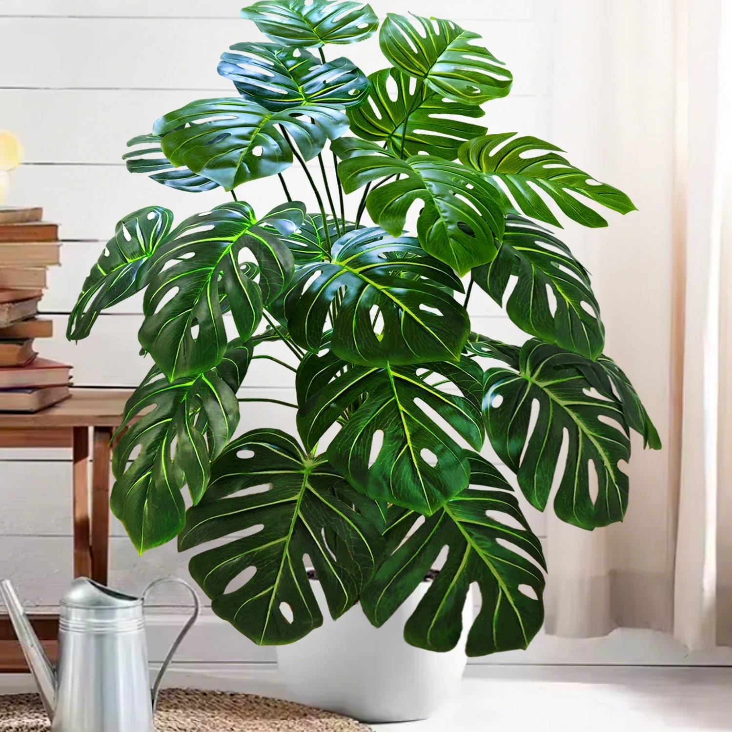Hochwertige 76/86CM Künstliche Monstera-Pflanze, Falsche Palme, Plastik-Schildkrötenblatt, Grüne Pflanze für Heim, Garten, Zimmer und Bürodekoration – Detail 4