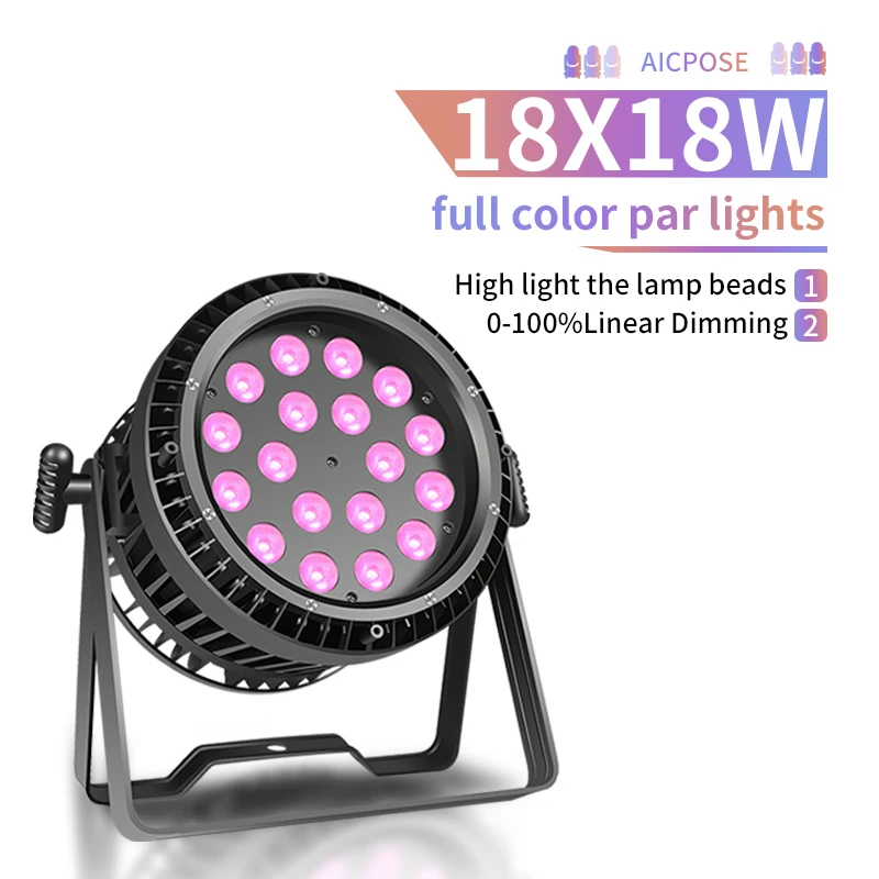 

High power 18x20w RGBW /RGBWAUV waterproof par light IP65 suitable for outdoor wedding stage performance theater