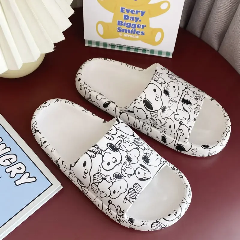 Snoopy Thick Platform Home Slippers Women Fashion Soft Sole EVA Indoor Slides Cartoon Woman Sandals Summer Non-slip Flip Flops