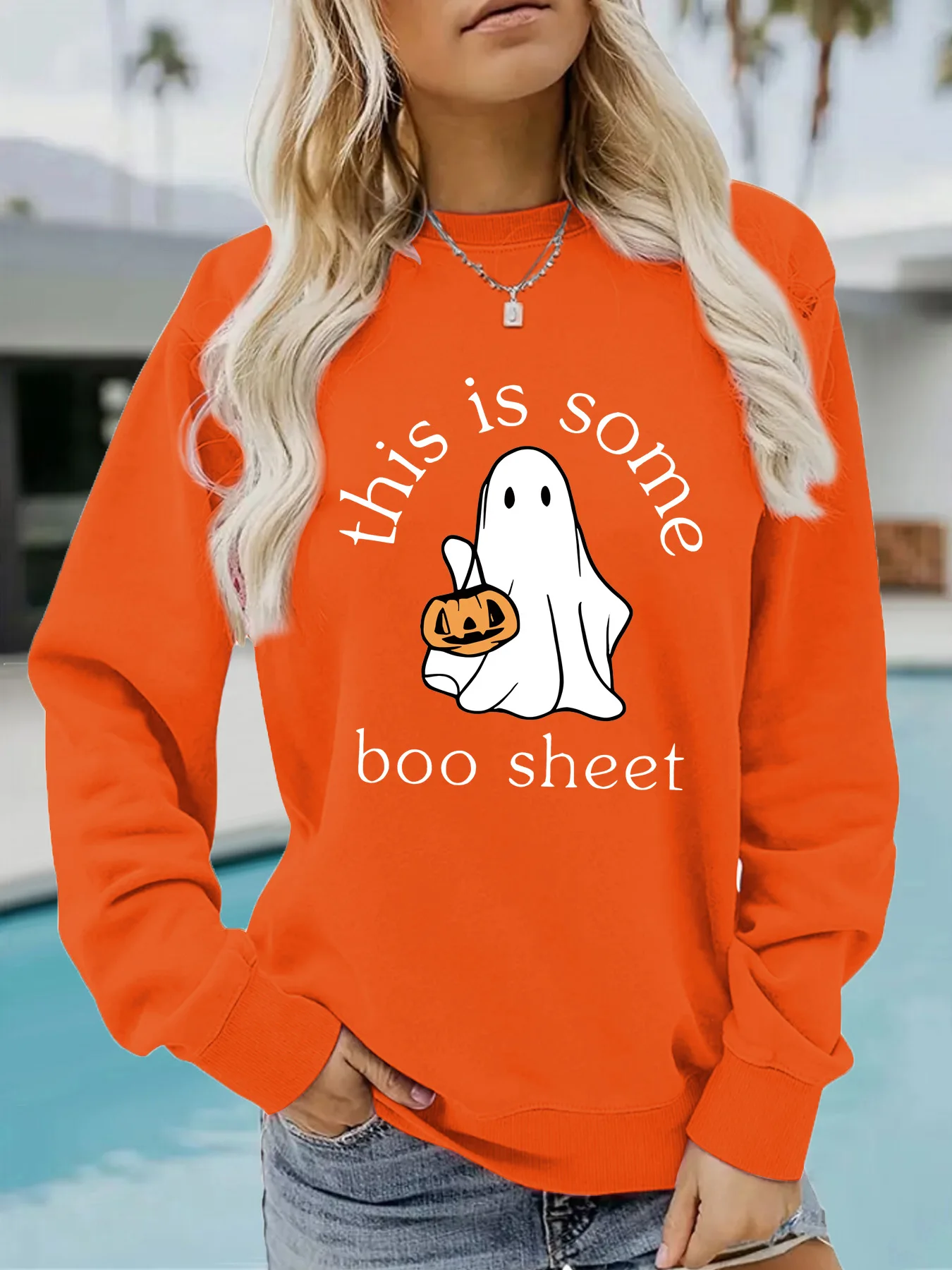 BKLD Autumn And Winter Women Clothing Casual Long Sleeve Tops Round Neck Fashion Halloween Printed Pullover Sweatshirts