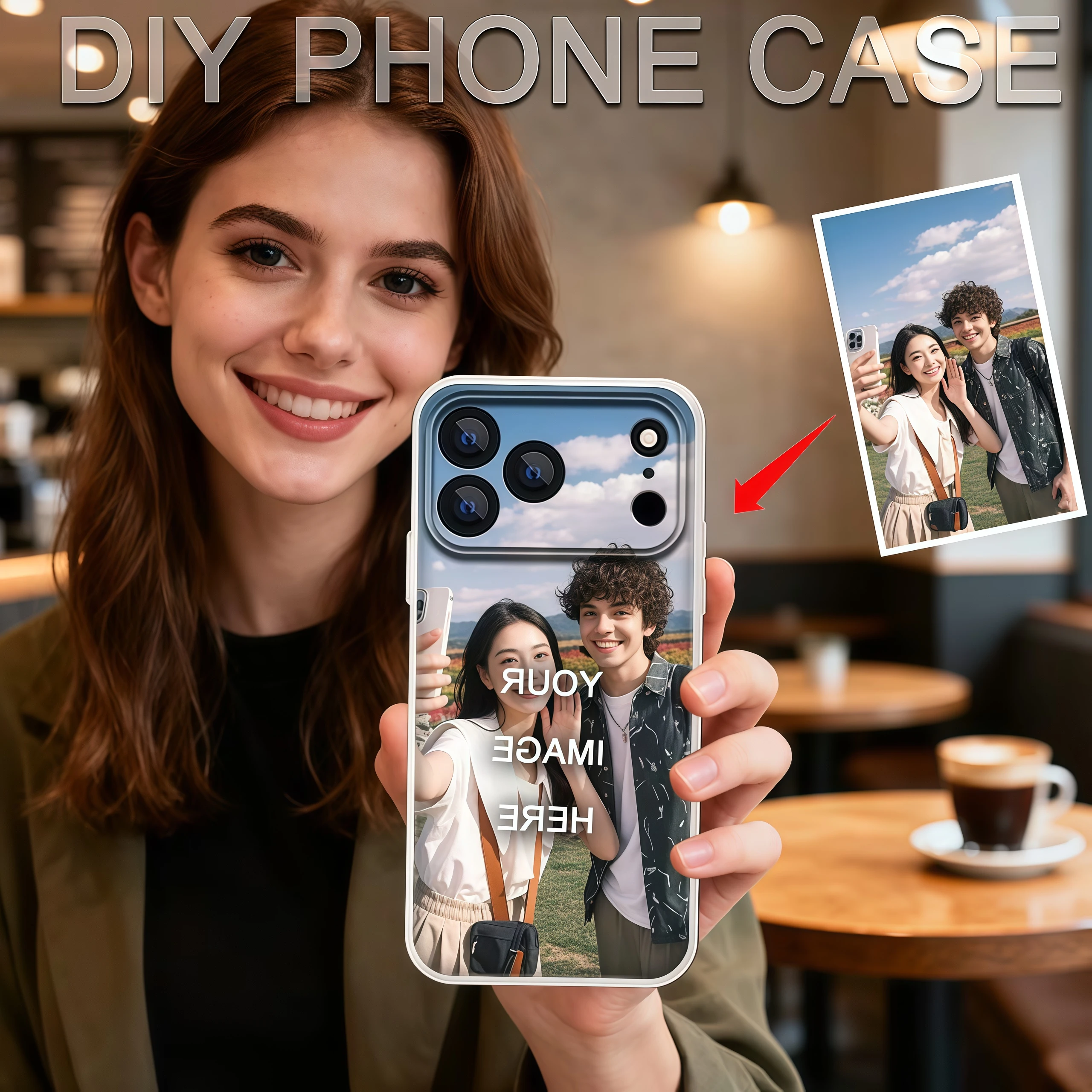 Coque Souple en Silicone Personnalisable DIY Effet Givré pour iPhone 17 16 15 14 13 12 11 Pro XS Max Air Mini XR 7 8 Plus 17e 16e