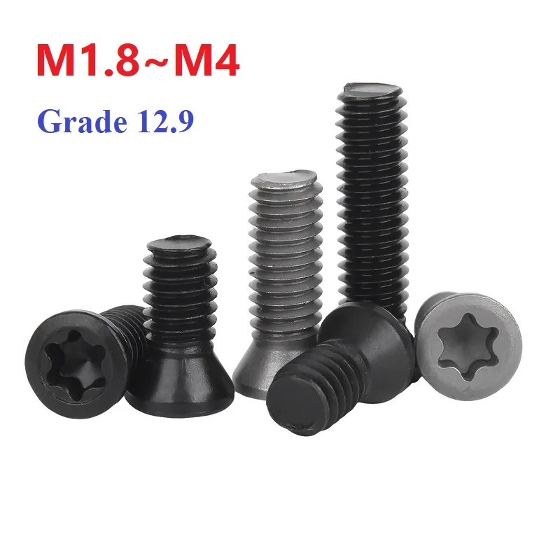 M1.8 M2~M4 SCM435 High-strength Black/Gray Grade 12.9 CNC Insert Torx Screw For Replaces Carbide Inserts CNC Lathe Tool Holder