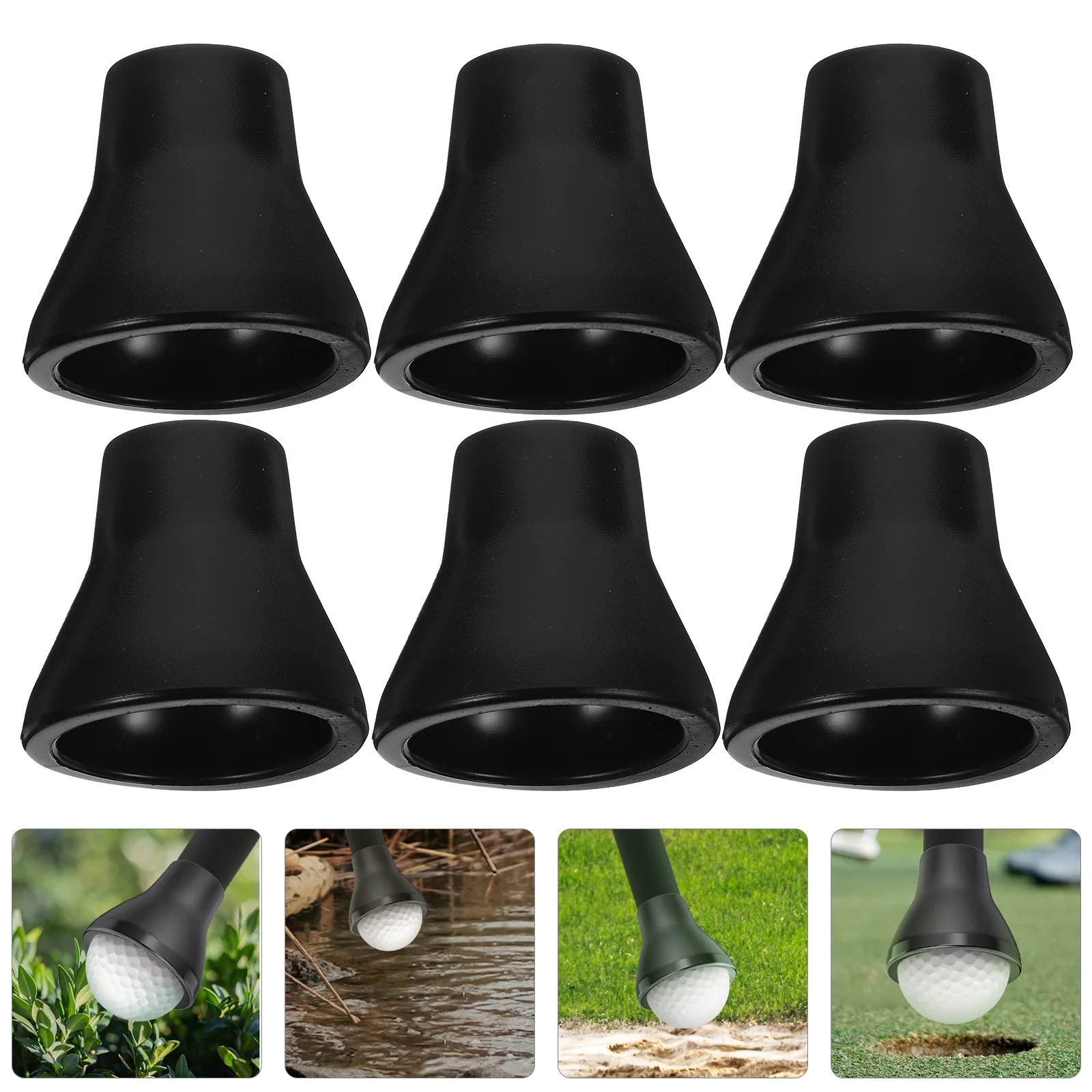 

6pcs Golf Ball Picker Replaceable Sucker Grabber Soft Rubber Wear Resistant Lightweight Portable Handy Training Tool