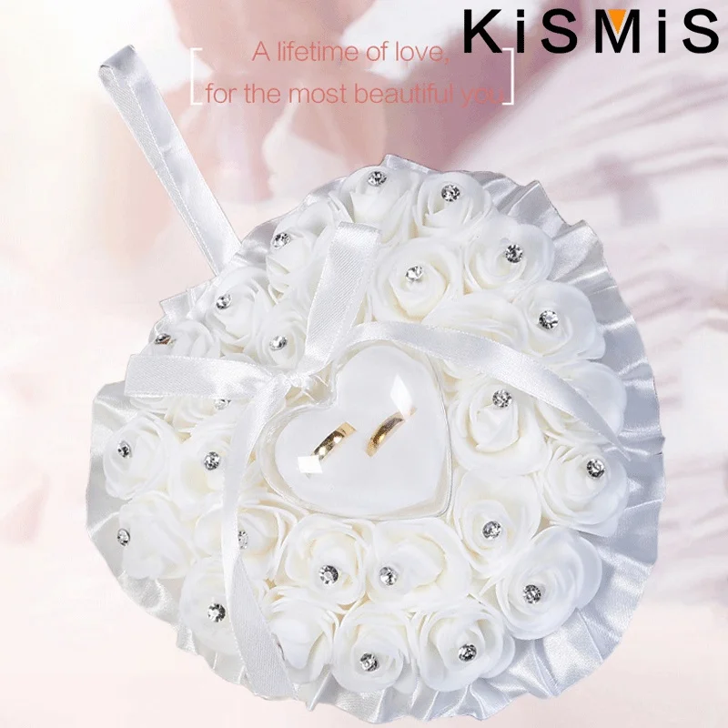 Wedding Ring Pillow Couples Rose Ring Box Wedding Storage Props 1PC Wedding Decoration Supplies image 3