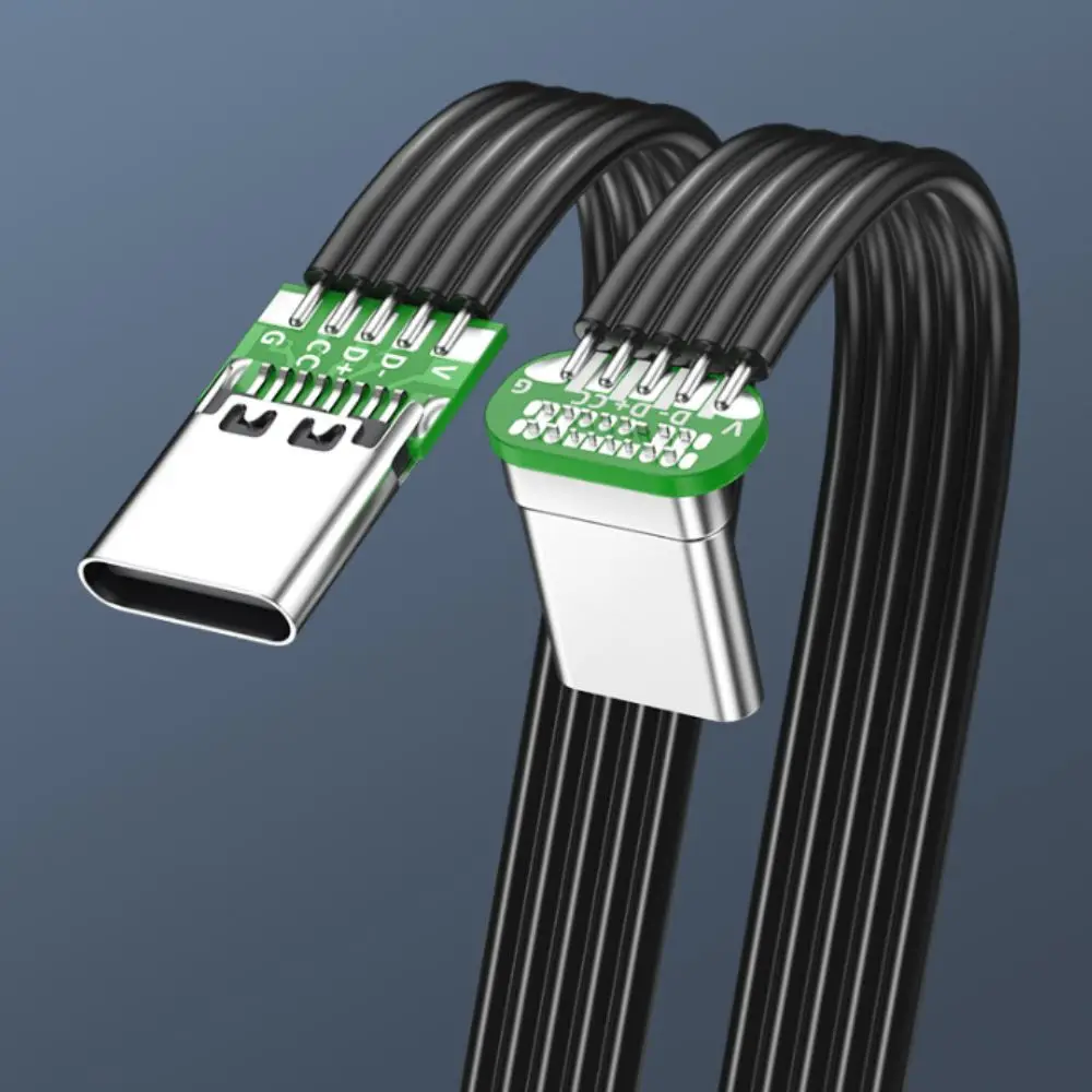 Type C to Type C USB C Extension Cable 90 Degree 480Mbps Type C Extended Data Line L-shape Head Supports 4k Video