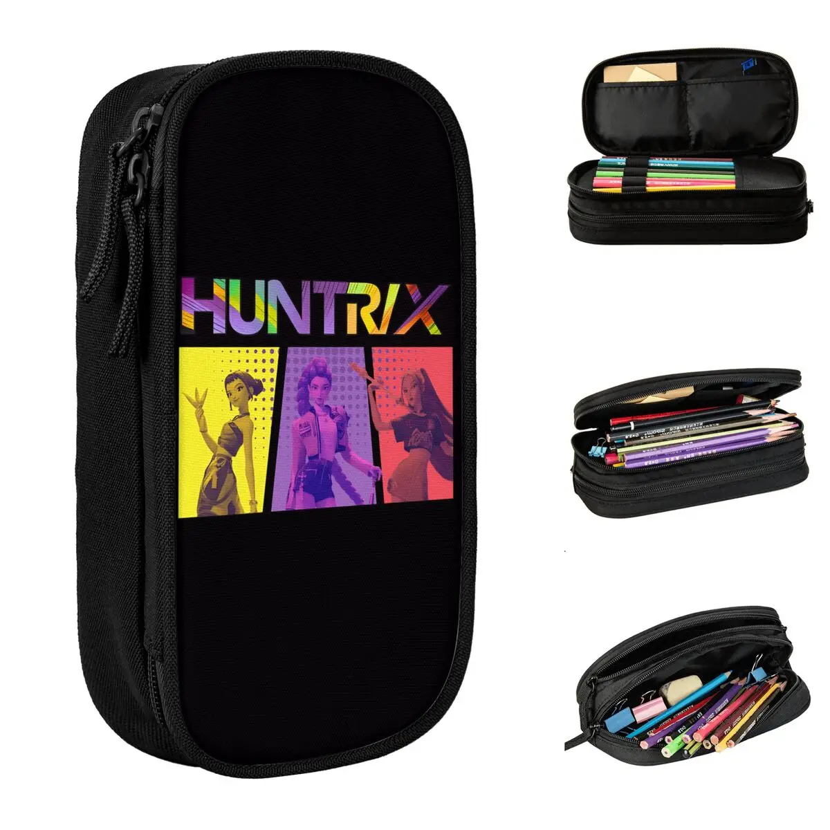 

Demon Hunter Squad Pencil Case Portable Pencil Box Boy Girl Canvas Fashion School Pencil Cases Custom DIY Stationery