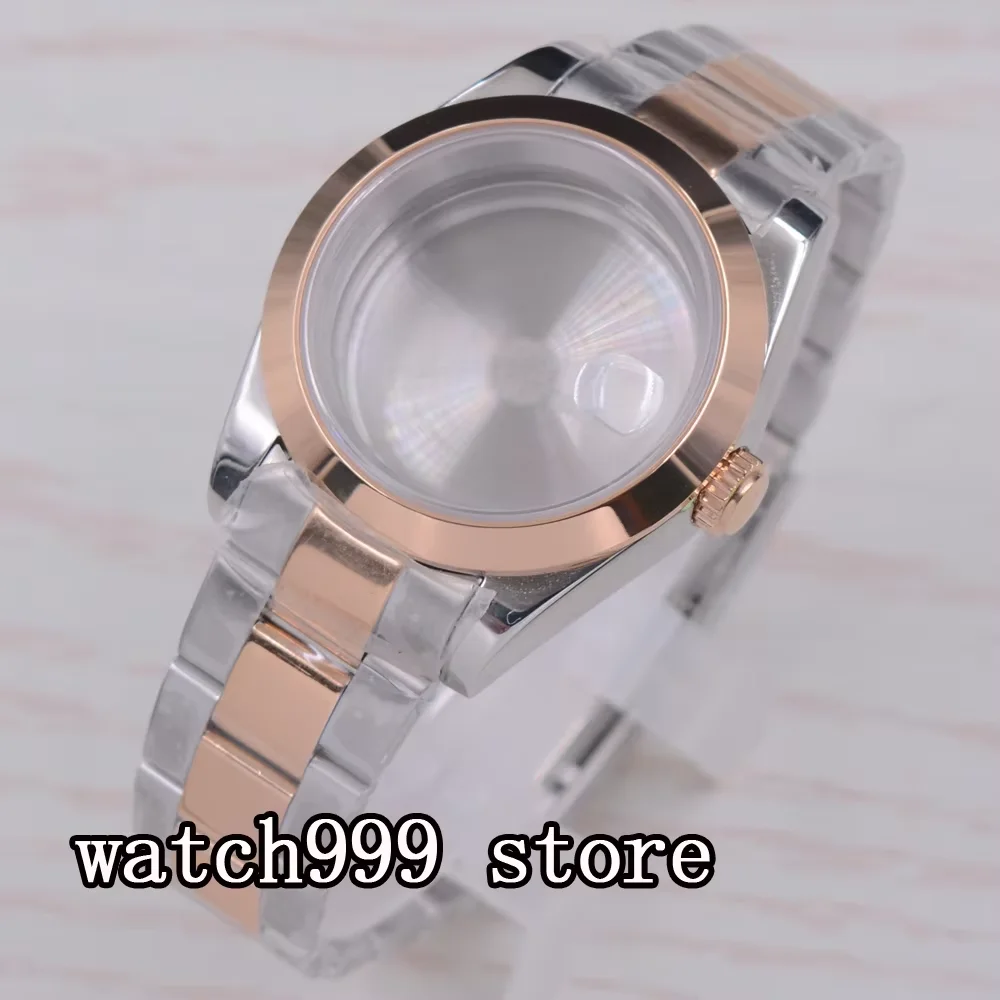 36mm/40mm Watch Case Fit NH34 NH35 NH36 ETA2824 2836 DG2813 3804 Miyota 8205 8215 Movement Rose Gold/silver Sapphire Glass