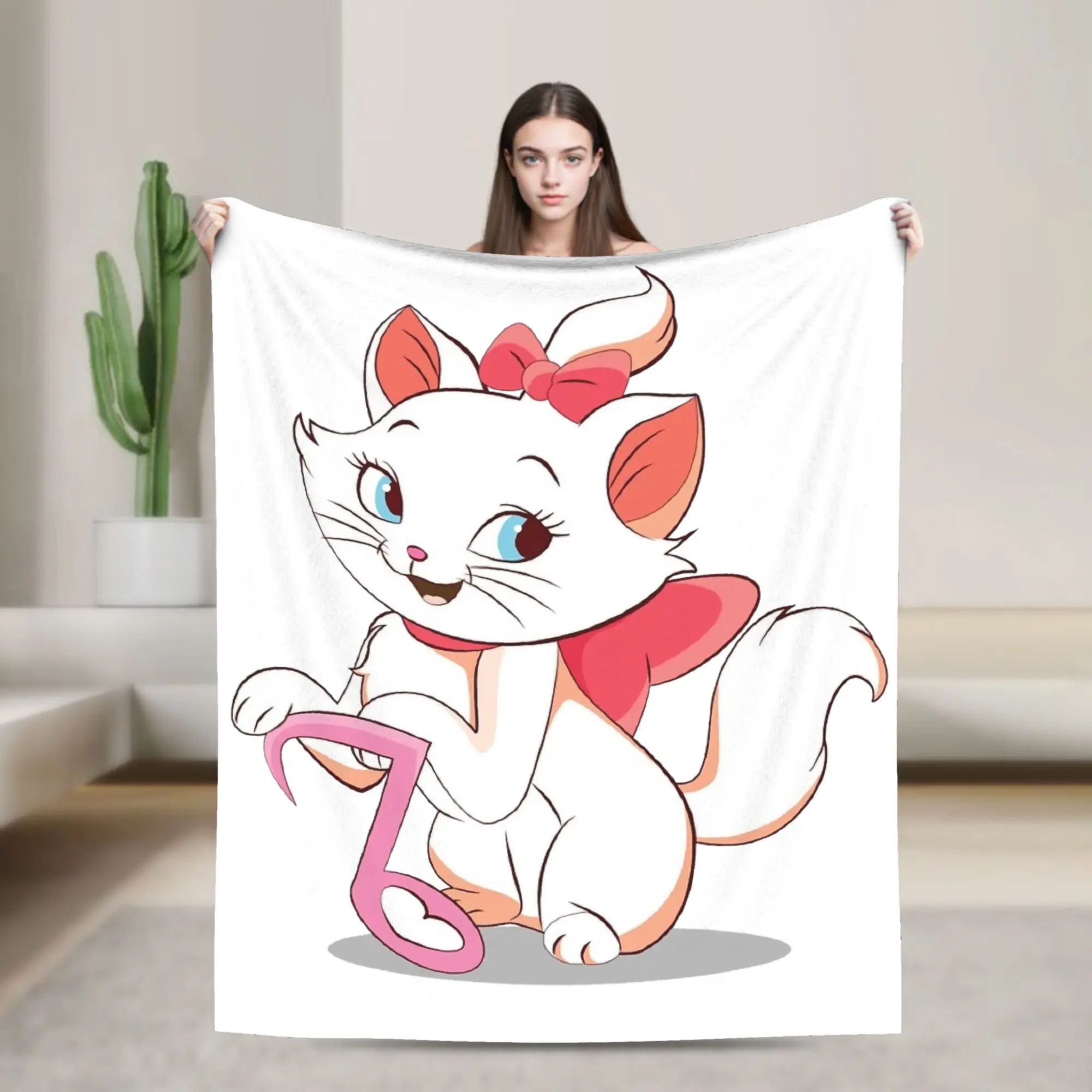 ماري كات بطانية الفانيلا الديكور ديزني متعددة الوظائف سوبر الدافئة رمي البطانيات للسرير سيارة المفارش