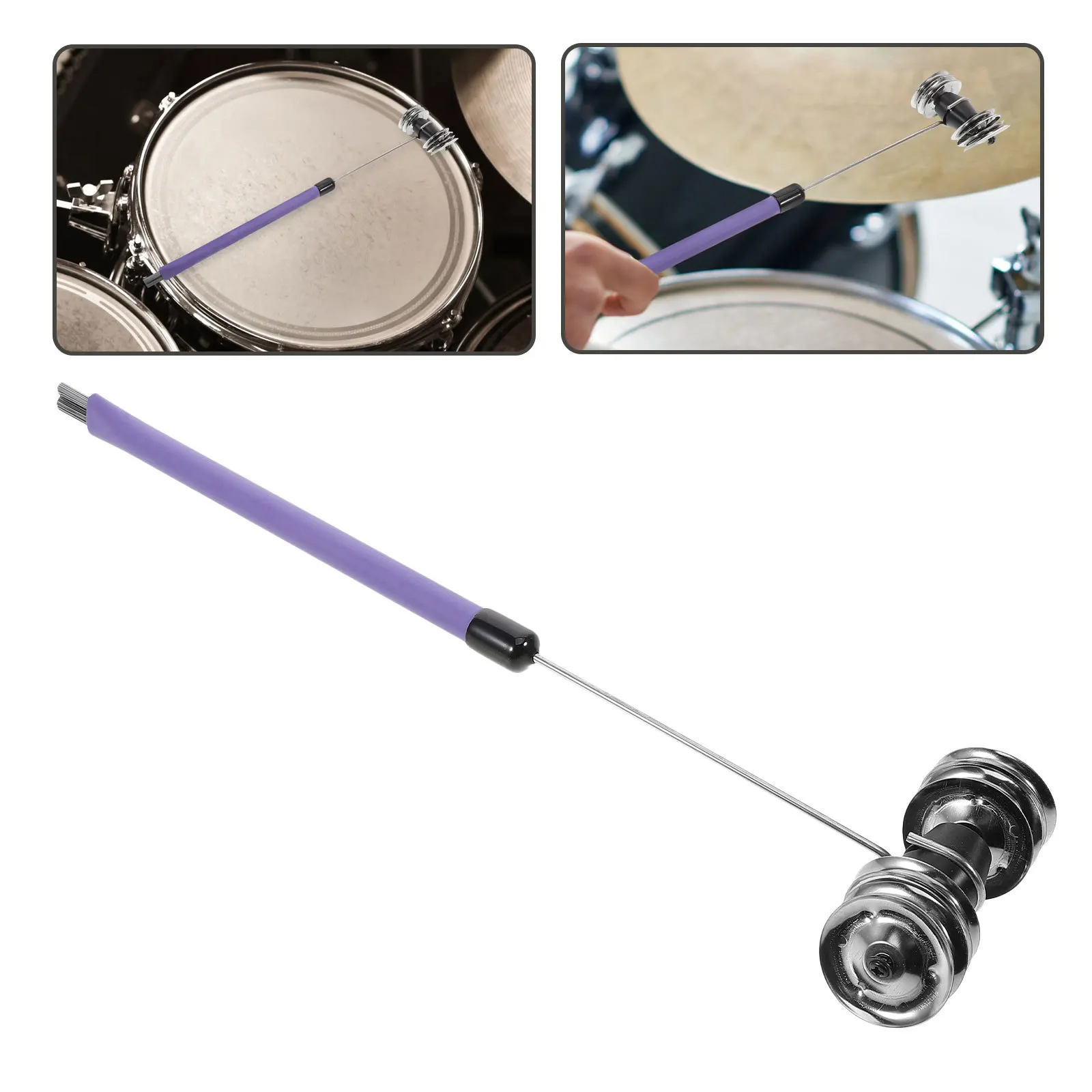 

Drum Brush Set Steel Wire Head for Various Music Genres Portable Design with Bells Ideal Percussion Accessories for Drum Set