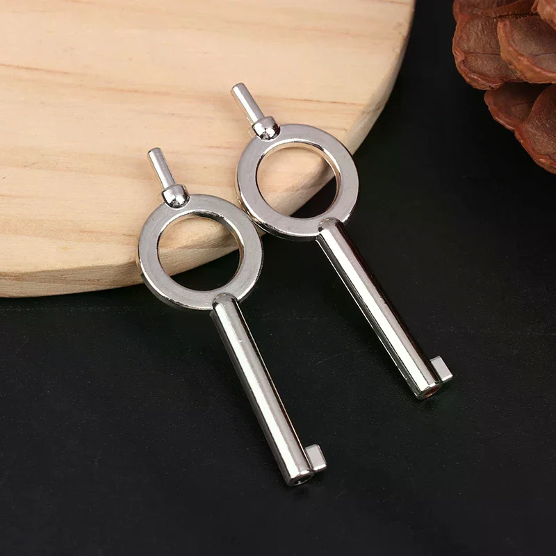 2pcs Standard Law Enforcement Handcuffs Keys American Style Universal Flat Key Blank Special Handcuff Lock Keychain