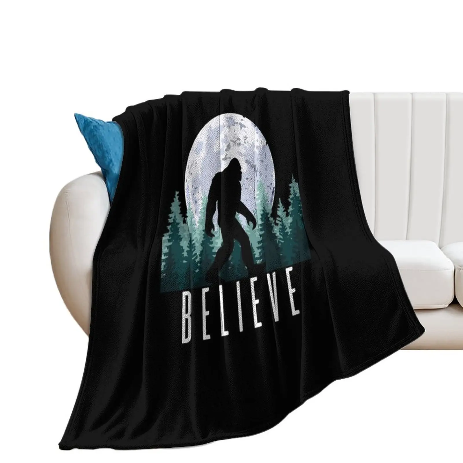 Bigfoot Believe | Sasquatch Throw Blanket Vintage Weighted Multi-Purpose Tourist Blankets