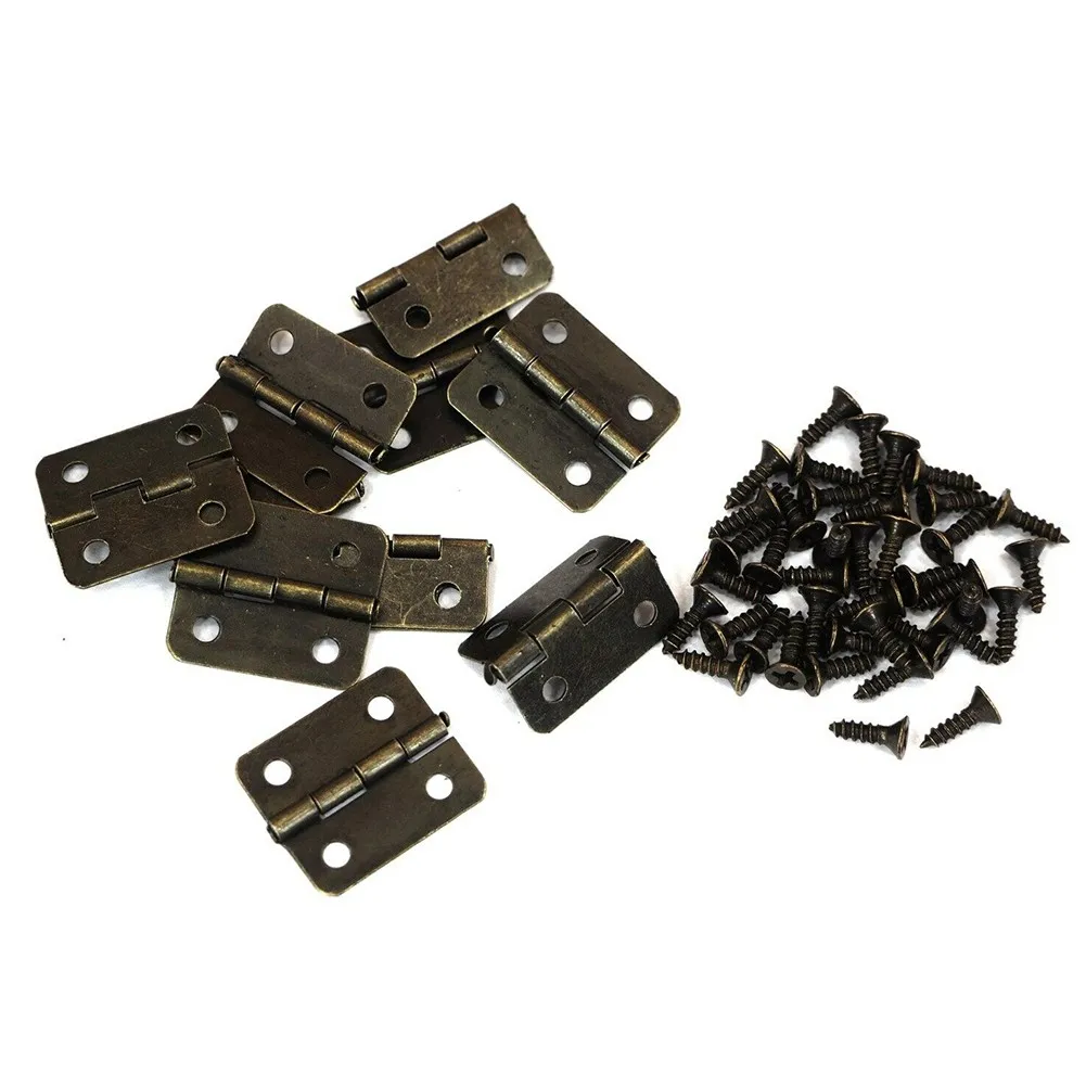 50pcs Cabinet Door Hinge 15*18mm Butt Hinge Furniture Chest Trunk Cabinet Hinge Cupboard Door Hinge Drawer Hinge