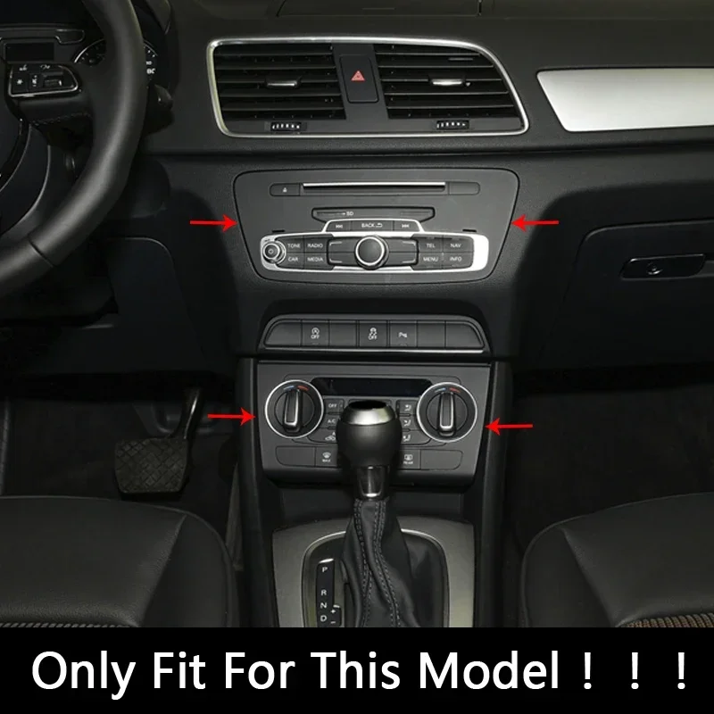 Stainless Steel Center Console Air Conditioner CD Frame Decoration Cover Trim For Audi Q3 2012-2016 Car Styling Interior