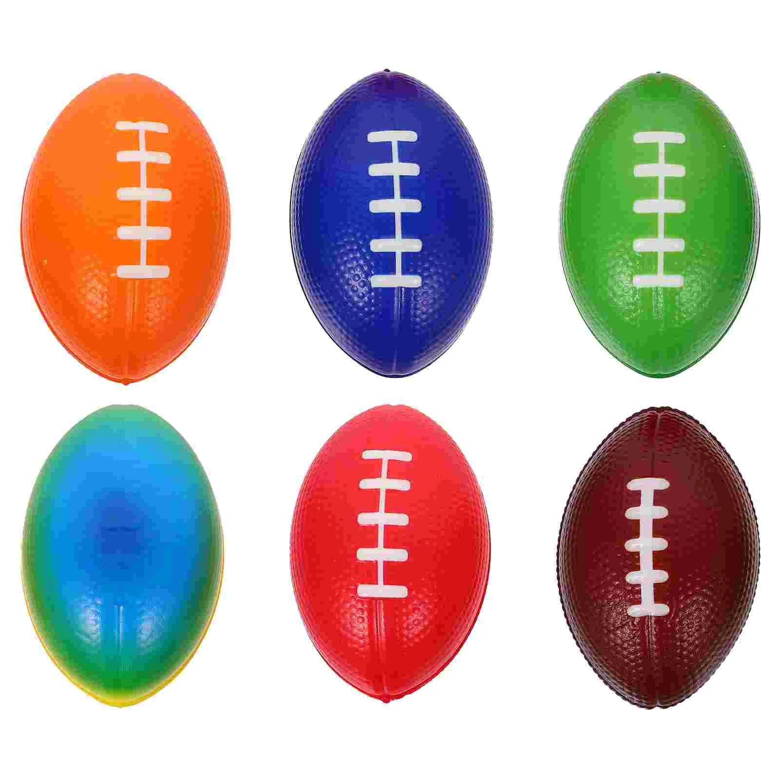 6 uds decoración fiesta favores Mini PU pelota deportiva fútbol (colores mezclados) 6 uds pelotas de fútbol de Rugby adornos decoraciones