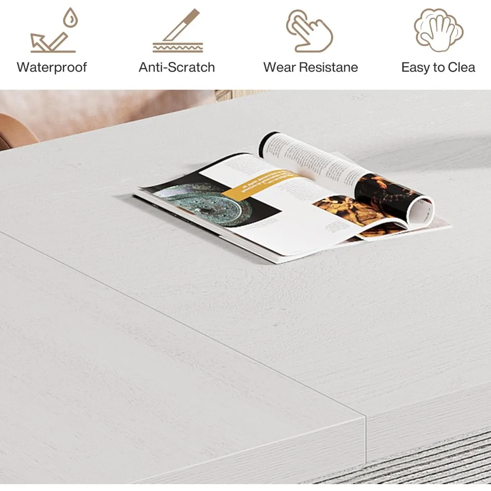 طاولة ندوة مستطيلة بطول 6 أقدام، 70.9 لتر × 31.5 وات لـ 6 أشخاص، طاولة غرفة المكتب وغرفة الاجتماعات #6