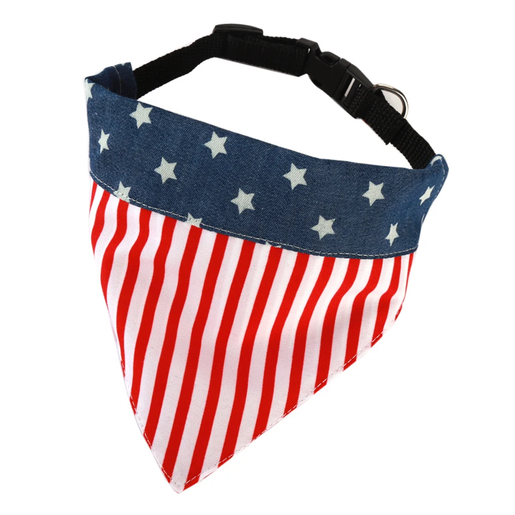 

Pet Bib Dog Bandana Handkerchiefs Puppy Scarf Us Flag Bandanas Drool Triangular