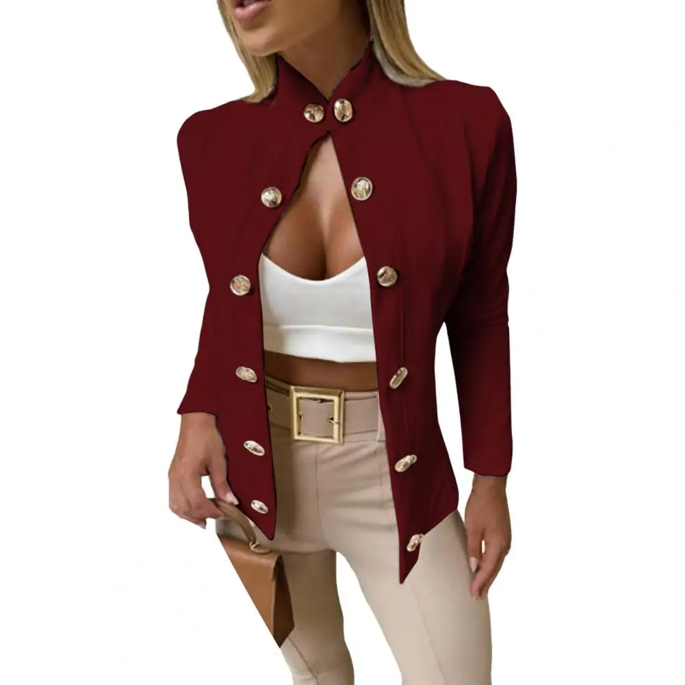 Casual O-neck Long Sleeve Jacket Outerwear Office Lady Spring Autumn Fashion Elegant Solid Blazer Coat For Women 2024 Female Top