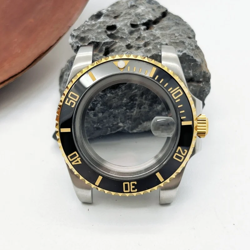 40mm caixa de relógio de mergulho masculino moldura de vidro de safira para seiko gmt submarino nh35 nh36 nh38 nh34 nh70 nh72 movimento 28.5-30.5mm dial