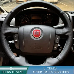Customized Car Steering Wheel Braid Cover Hand Sewing Microfiber Leather For Fiat Ducato Peugeot Boxer Citroen Jumper Relay Ram