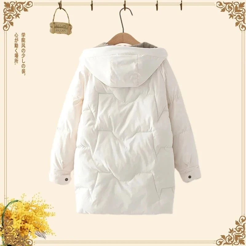 2024 Women Winter Warm Thick Hooded Cotton Down Jacket Newest Long Padded Parka For Women Oversize 3XL Winter Loose Cotton Coat