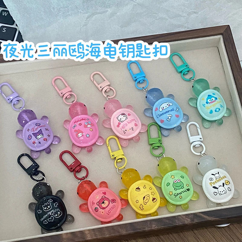 

Miniso Sanrio Printed Turtle Keychain Abs Resin Cute Kuromi, Cinnamoroll, Melody Resin Charms For Bags & Backpacks Party Gifts