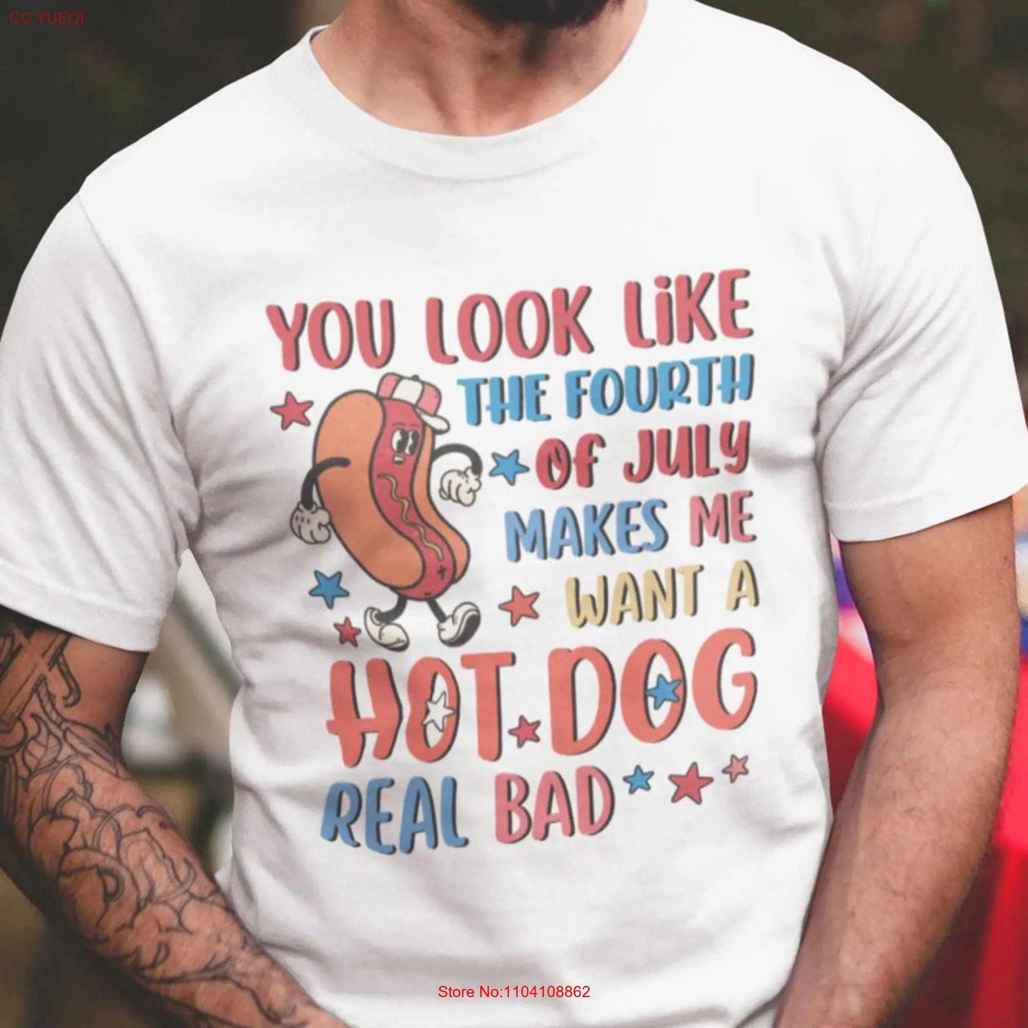 You Look Like The 4th Of July T Shirt Funny Independence Day Hotdog Merica Usa Patriotic Retro Fourth