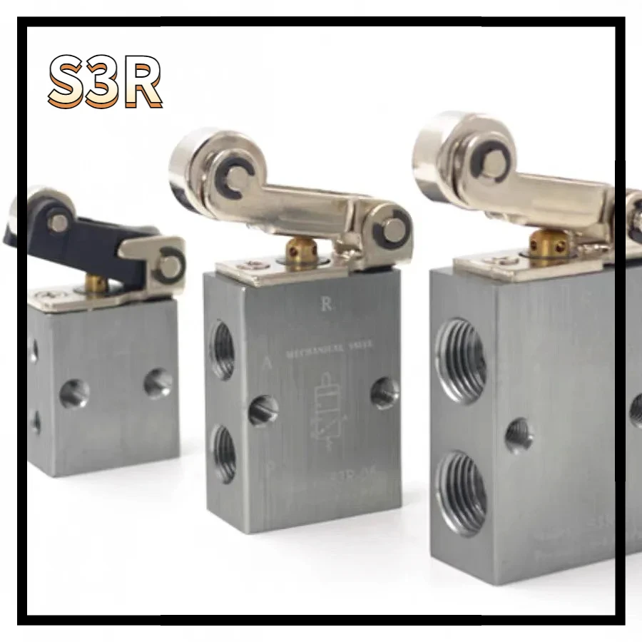 

1pcs Mechanical valve S3R-M5 Roller Lever Mechanical Valve with M5" BSP M5 Inch 3 Way 2 Position