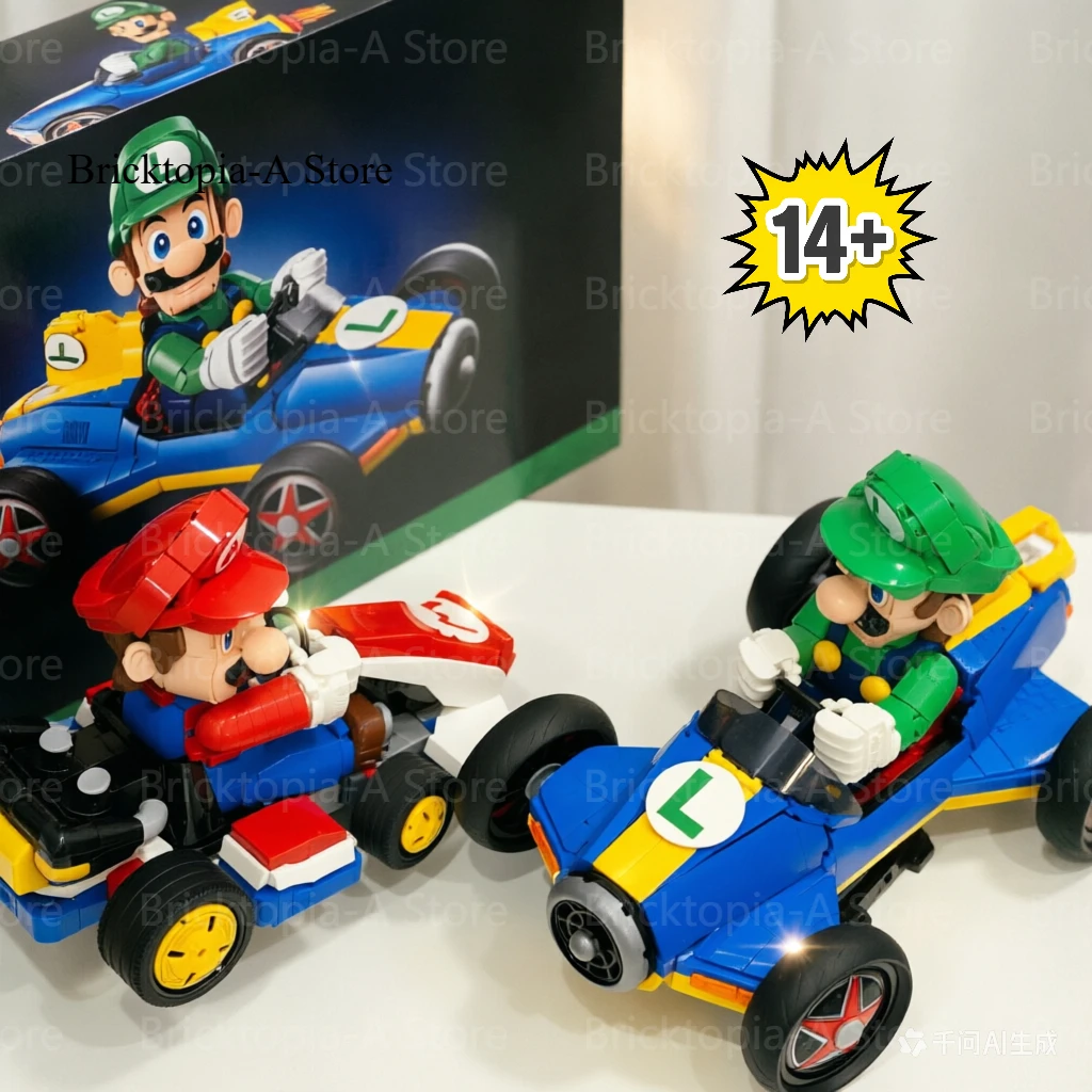 2026 Moc New Super Mario Kart Lego Racing Car Model Toy, adapté aux enfants et aux adultes