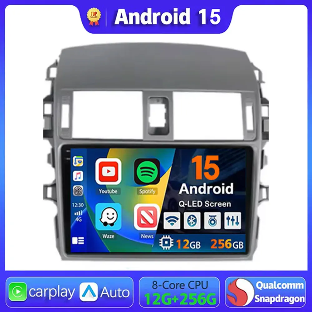 

Android 15 Carplay Car Radio For Toyota Corolla E140 E150 2006 - 2013 Navigation Multimedia GPS Player Stereo WiFi+4G Video DVD