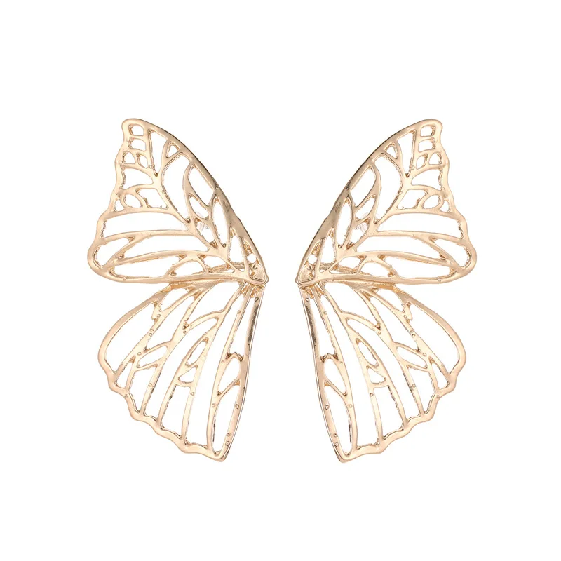 New Creative Exaggerated Hollow Butterfly Wing Earrings For Women Gold Color Personality Earring Party Jewelry Accessories