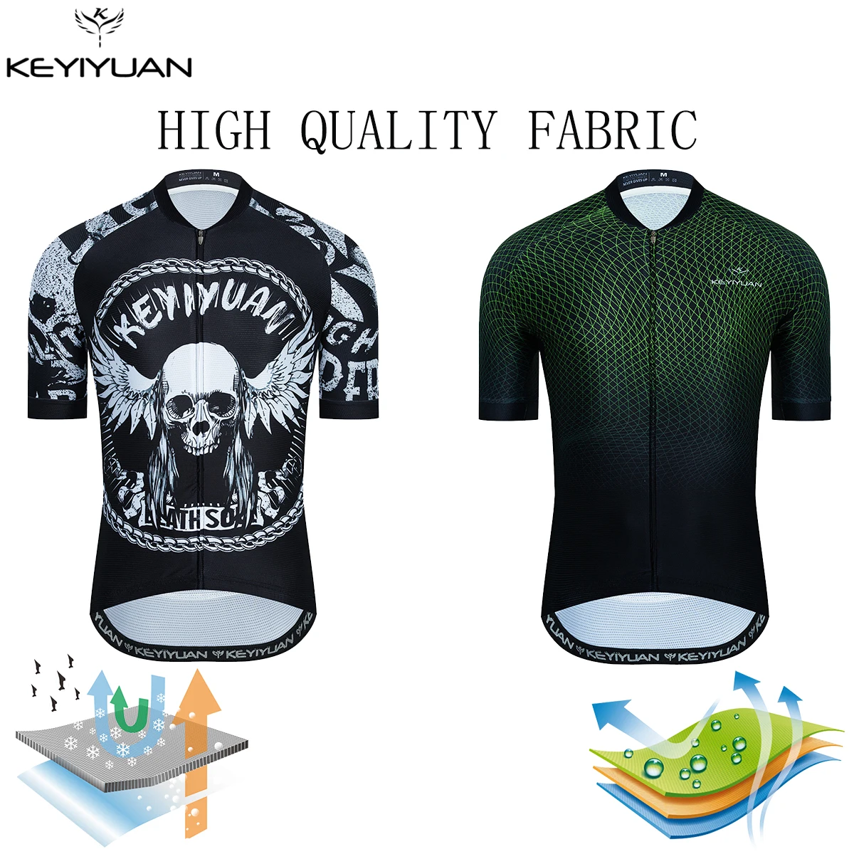 

KEYIYUAN New Men Short Sleeve Cycling Jersey Tops Summer Road Bicycle Shirt Mountain Bike Clothing Polera Ciclismo Hombre