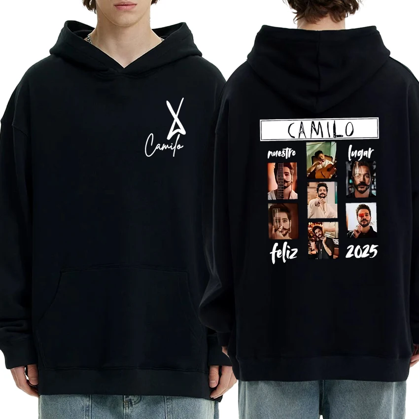 

Hot Singer Camilo La Tribu 2025 New Album Cover Double Sided Graphic pullover Men women vintage Sweatshirt Unisex Fleece Hoodie