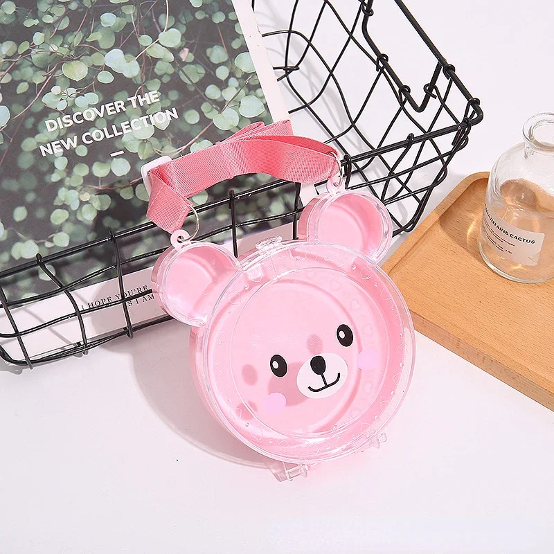 transparent cartoon plum blossom shell bear peach heart backpack, new jewelry packaging box.