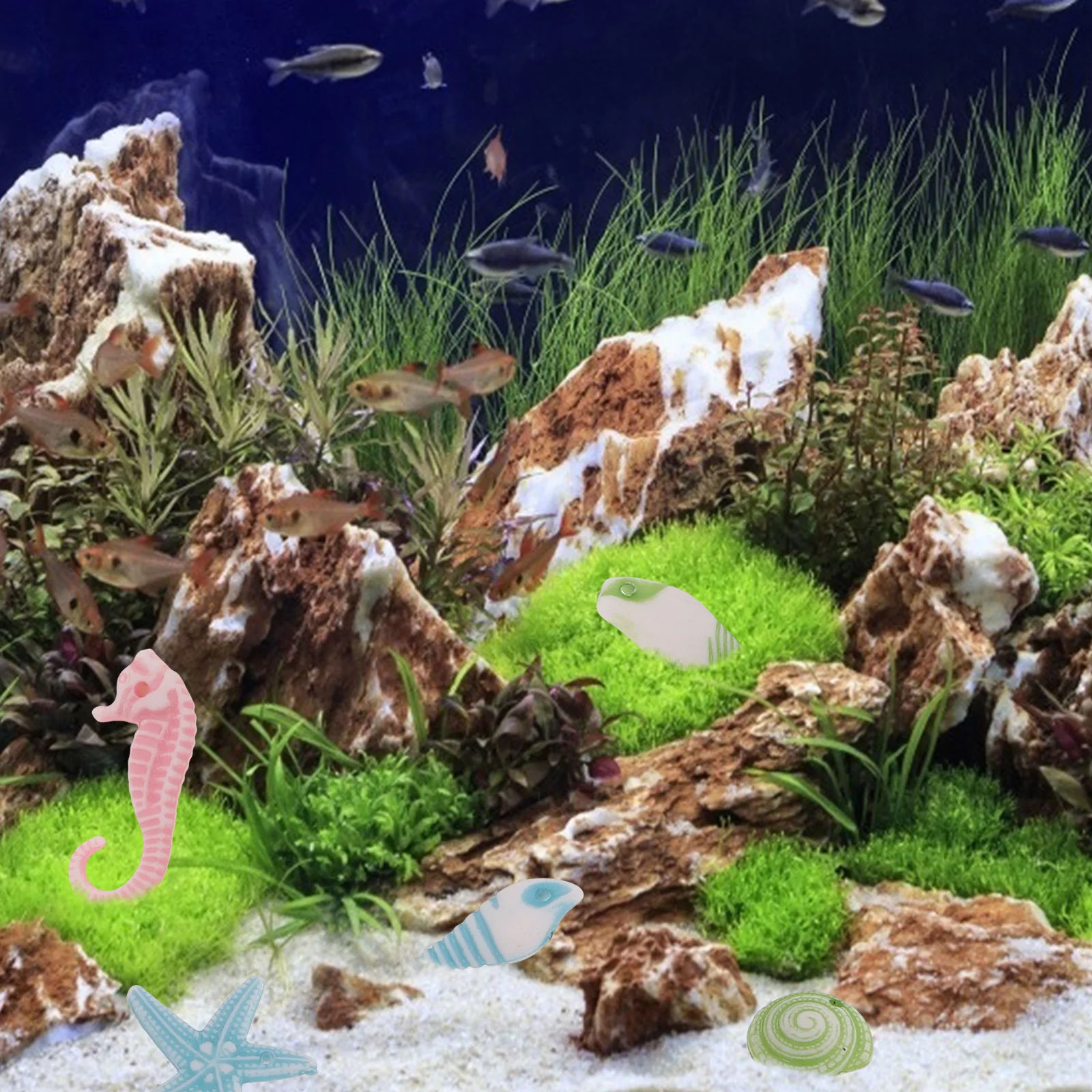 

100Pcs Marine Animals Ornament Resin Premium Quality Micro Landscape Adornment for Fish Tank Garden Balcony Decoration