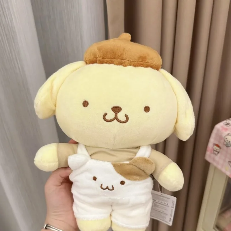 Kawaii PomPomPurin Sanrio 어린이 귀여운 플러시 장난감 인형 인형 학생 기숙사 소파 장식 소녀를위한 크리스마스 선물