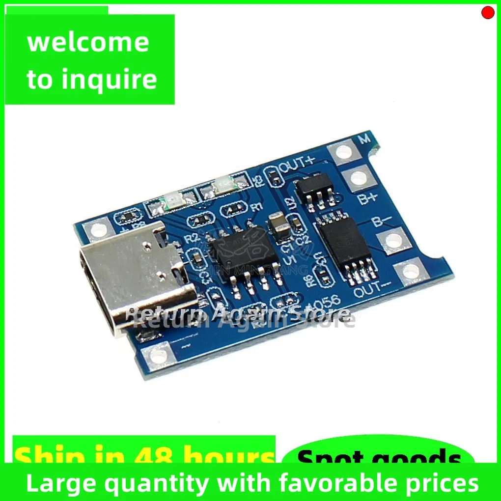 TP4056 1A Lithium Battery Charger Board Module, USB Port Charging and Protection, 2-in-1
