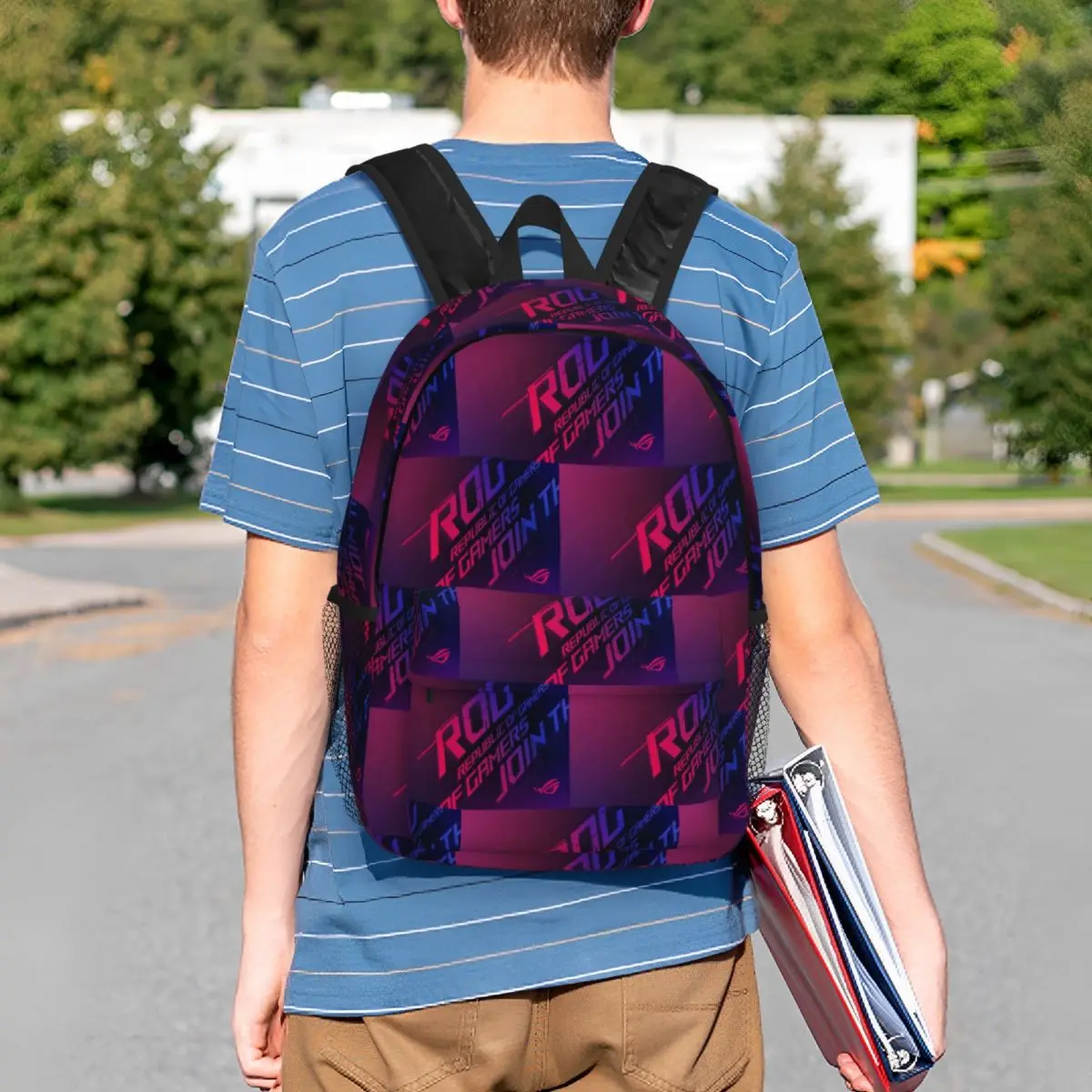 Join The Republic Of Gamers Rog Asu Backpack Student BookBag Men Women School Bag Computer Shoulder Bags