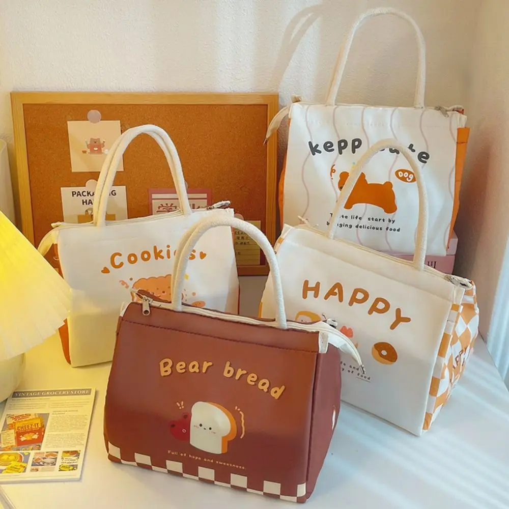 Cute Portable Thermal Lunch Bags Large Multi-Purpose Lunch Box Cartoon Tote Bag Food Storage Bags Women Girl Kids