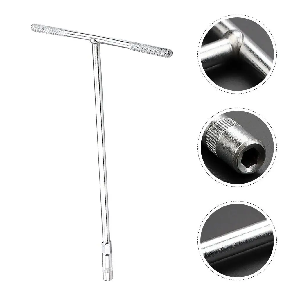 Silver T-wrench R253 Socket Tool Compact Size Durable Material Multi-purpose Mechanism Repair Portable Wrench Set Socket Wrench