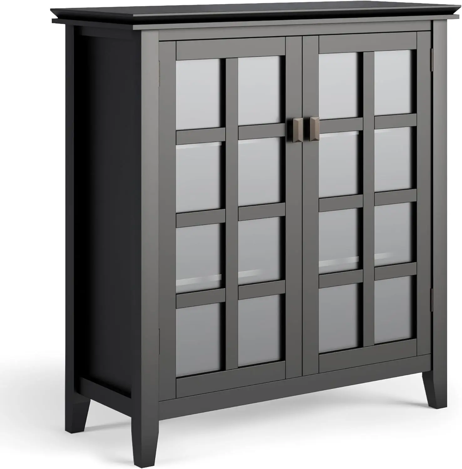 Artisan Solid Wood 38 Inch Wide Transitional Medium Storage Cabinet In Black For The Living Room, Entryway And Family Room