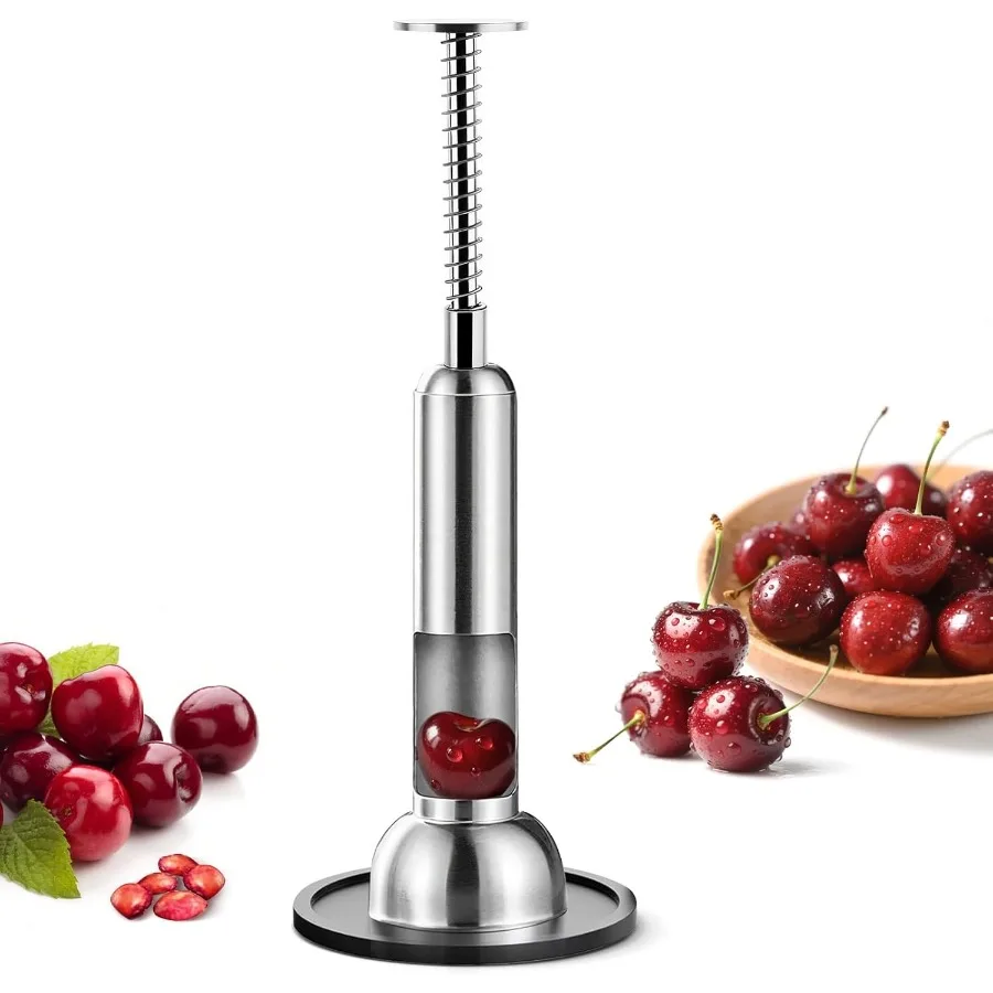 Cherry Pitter Tool SingleHole 304 roestvrijstalen Cherry Pit Remover voor verse en Maraschino Cherries OneHand Press Fruit Pit