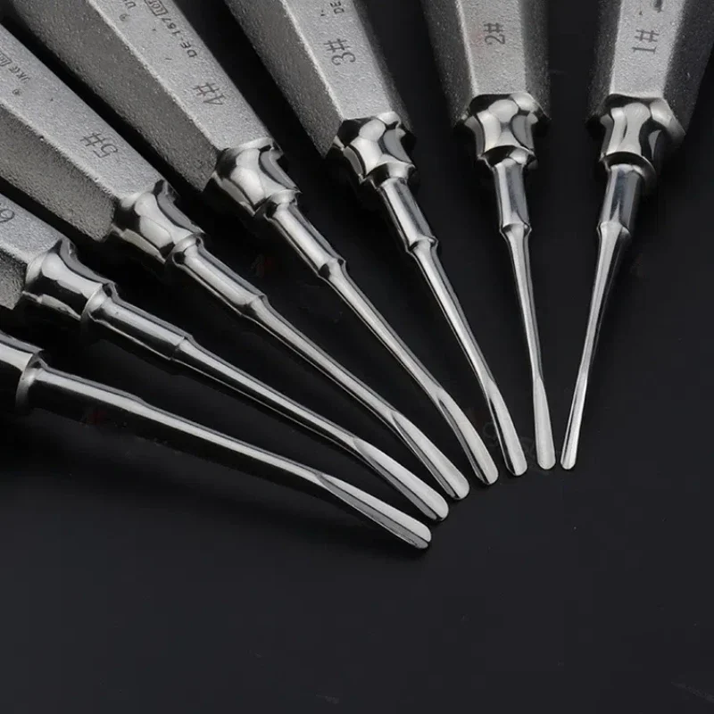 Dental Tooth Extraction Stainless Steel Root Apex Straight Curved Spiral Lifter Dental Tooth Oral Tools and Materials