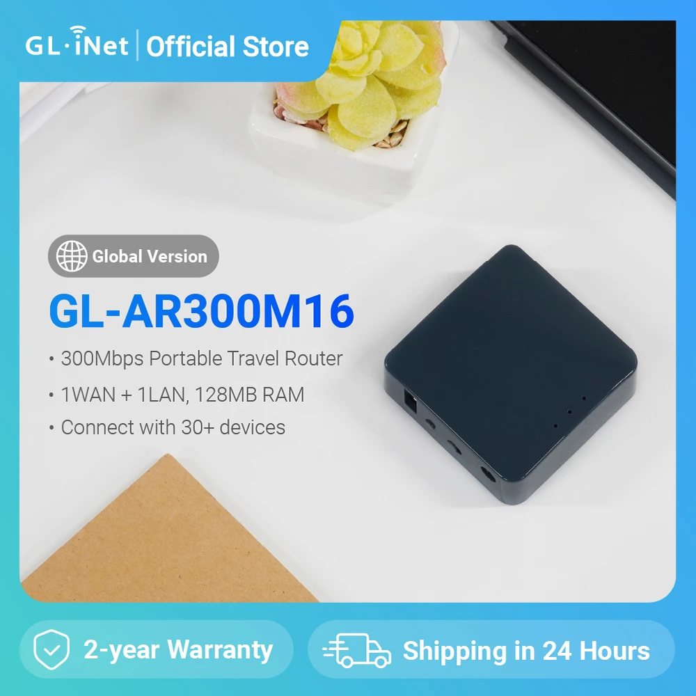 GL.iNet AR300M16(Shadow) Mini router tascabile wireless da viaggio portatile Router WiFi/punto di accesso/estensore/WDS |   OpenWrt