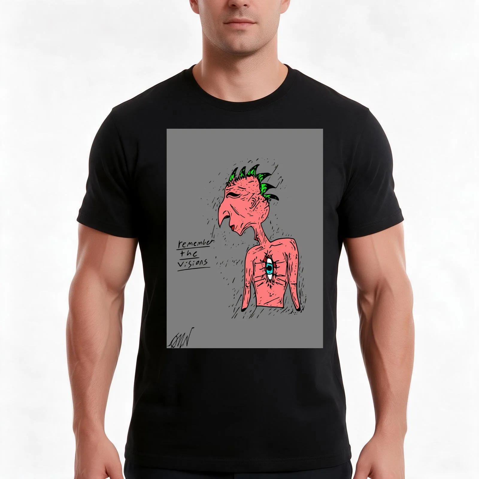 remember the visions T-Shirt, Summer Casual Cotton Tee, Oversized Streetwear Tops, Vintage Graphic Print, Loose Fit Short Sleeve