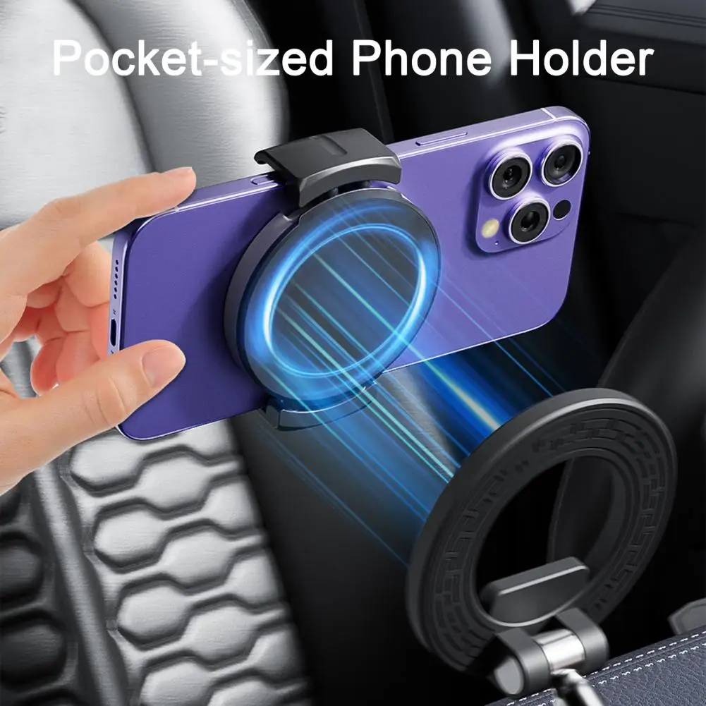 Mini Phone Stand Multi-functional Magnetic Phone Clip Holder for Gaming Watching Videos Pocket Phone Mount Stand for Car
